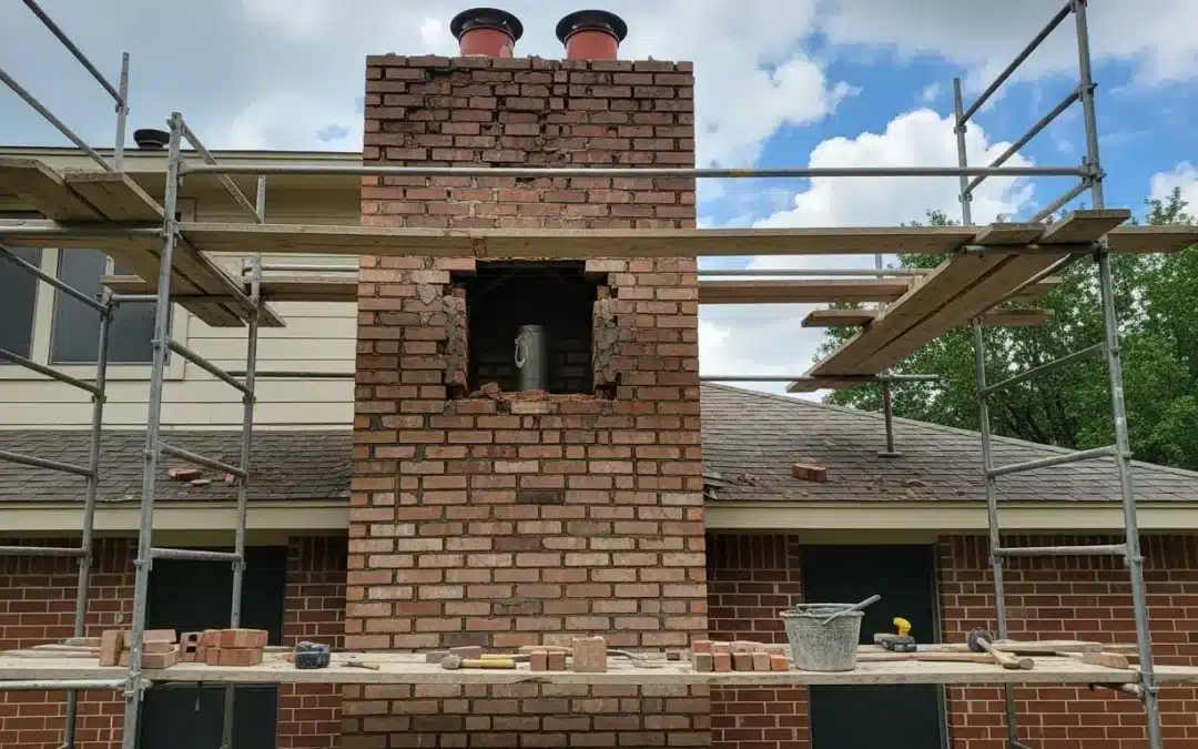 brick chimney rebuild in houston